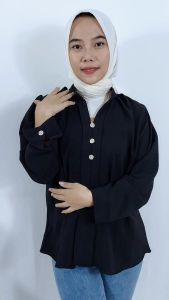 CARLINA YENI V NECK ATASAN LADY CRUZ WANITA BLOUSE PREMIUM CRINGKLE KATUN