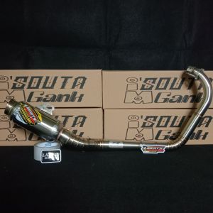 knalpot CRF 150l KLX 150 bf D-Tracker WR155 type kolong bawah original Liberty Racing Passion mode standar kompetisi bore up