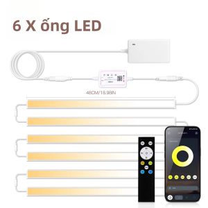 Thanh Đèn LED CCT Không Dây Bluetooth Có Thể Điều Chỉnh Độ Sáng 24V 2700K-6500K Ống Đèn Nhôm Dùng Cho Bàn Làm Việc Nhà Bếp Đèn Dưới Tủ