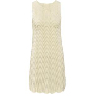 TAMMY TANGS | เสื้อผ้าผู้หญิงสีเทา ชุดกระโปรงถักแขนกุด ทรงหลวม สำหรับฤดูร้อน เส้นใยไนลอน โพลีเอสเตอร์ คอตตอน สไตล์ไฮเอนด์ ทรง H ลำลอง