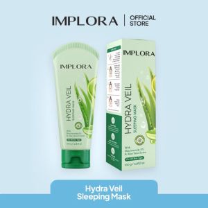 Implora Hydra Veil Sleeping Mask With Aloevera & Niacinamide Masker Wajah Untuk Tidur Malam Untuk Melembabkan dan Mencerahkan Wajah