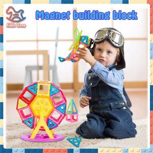 148PCS Early Educational Magnet Building Tiles Toys For Baby Montessori Magnetic Building Blocks Set Magnetic Puzzle For Kids