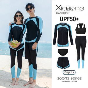 XIAZHIQING | Plus Size Long Sleeve Sun Protection Quick-Dry Swimsuit