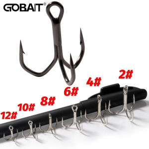 GOBAIT 30PCS Treble Hooks 2#-12# Fishhooks Angle Barbed Sharp High Strength Nickel Antirust Pesca Lure Fishing Tackle Fish Hook