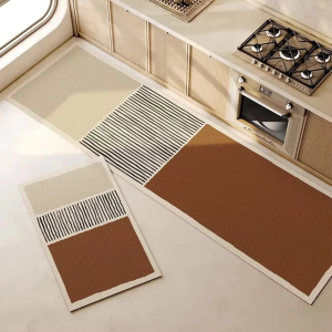 VIKAMA Wabi-Sabi Style Kitchen Rug Washable Non-Slip Entryway Mat Corridor Laundry Room Carpet Home Decoration