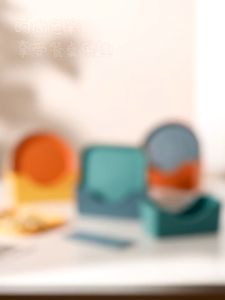 Rising Star 8PCS Multi-function Wheat Straw Kitchen Dinner Plate Foods Dish Fruit Plate Bone Disc With 1PCS Dish Storage Rack