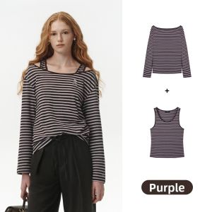 TEENIE WEENIE | Striped Two-piece Long-sleeve T-shirt