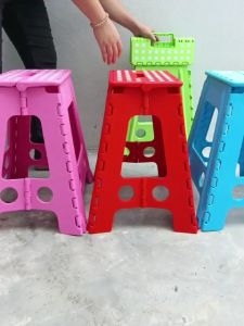 Foldable Step Stool with Handle Heavy Duty Lightweight Folding Multipurpose Stool Chair Indoor Outdoor Stool Chair