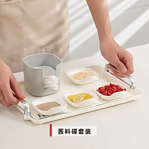 6 Pcs Dipping Bowls Sauce Serving Dish With Handle Dressing Dish With Stacked Storage Box