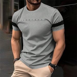 The 2025 summer new mens T-shirt is simple and fashionable with letter stripes and prints Mens trend summer streetwear T-shi