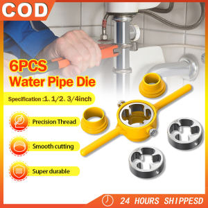 6Pcs/Set Original Pipe M10 Threading Tool PVC Thread Maker Tool 1/2 3/4 1 Inch Pipe Threader Tap Die Plumbing