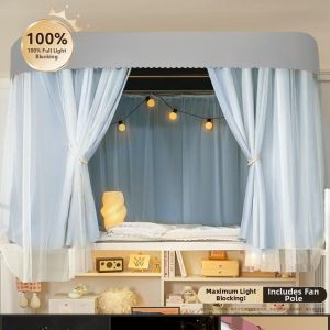 Double Sliding Rail Bed Curtain Mosquito Net Integrated Upper and Lower Bunk Strong Light Blocking