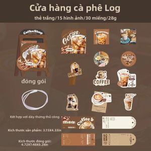 30 Tờ Chủ Đề Cà Phê Văn Phòng Phẩm Miếng Dán Thiết Kế Đục Lỗ Cho DIY Thêu Sò Đàn Guitar Ốp Điện Thoại Laptop Trang Trí