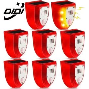 DIDI Solar Sensor Alarm Dog Barking Sound Warning Sound & Light Outdoor Home Security