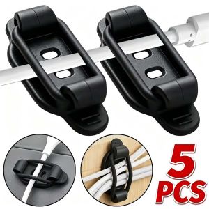 5x Silicone Multi Cable Clamp Data Line Organizer Auto Truck Vehicle Dashboard Wire Management Clip Self-Adhesive Fastener Fixing Buckle