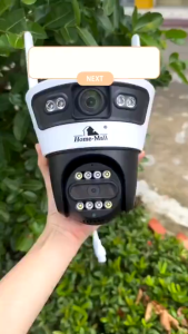 HOME-MALL แพ็คคู่ กล้องวงจรปิดกันน้ำ 8MP 2เลนส์ ดูกล้อง2จอในเวลาเดียวกัน เชื่อมไวไฟ 2.4G ภาพสีสดใส
