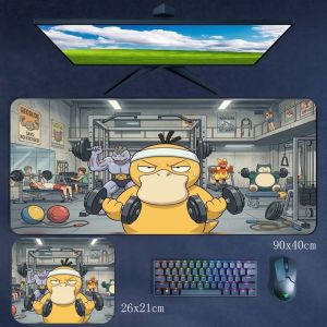 Potdemiel | Funny Creative Fitness Psyduck Pikachu Rubber Non-slip Dirt-resistant Mouse Pad Boys Office Large Size Keyboard Pad Table Mat