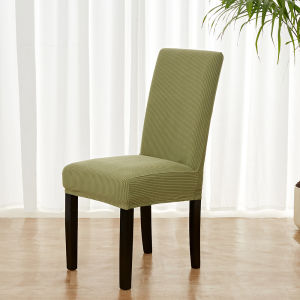 1Pc Striped Jacquard Chair Covers Elastic Universal Dining Chair Slipcover Kitchen Chairs Seat Slipcover for Banquet Wedding