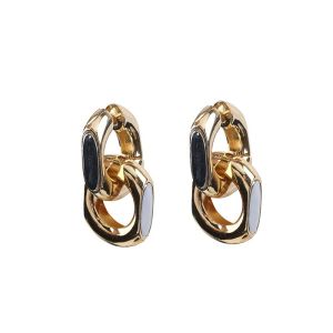 ทันสมัย เรขาคณิตหูโซ่คู่ ข้อมือเสื้อ สองทางสวมใส่ต่างหูสีพาลาเดียมสําหรับผู้หญิงโลหะผสม/ชุบเงิน/ชุบทอง