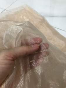 Vải voan kiến màu da -khúc 2m(khổ 1m5)may đầm váy thiết kế thời trang