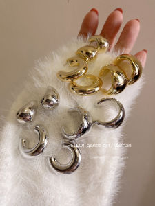 ต่างหูรูปวงกลมเรขาคณิต 3 คู่ ต่างหูแฟชั่นฤดูใบไม้ร่วง/ฤดูหนาว ต่างหูรูปทรงเรขาคณิตขนาดใหญ่ ดีไซน์หรูหรา ต่างหูแบบห้อย