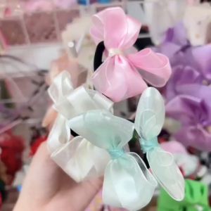 Set 2 cột tóc nơ ruy băng voan xinh cho bé set buộc tóc nơ voan nhiều màu cho bé gái