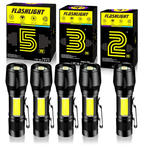 Powerful Mini LED Flashlight COB + XPE Zoom Torch Built In Battery USB Rechargeable With Pen Clip Outdoor Camping Emergency Lamp