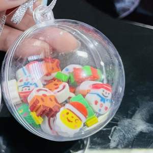 Personalized Christmas Mini Erasers Ornament Snowman Santa Stationery School Classmate Loot Bag Filler Giveaway