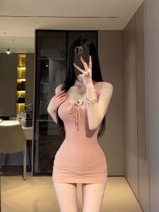 Đầm Hở Vai Không Tay Ôm Vừa Vặn Gợi Cảm Cho Nữ Mùa Xuân Mới Đầm Ngắn Bó Sát Pure Desire Hot Bé Gái Đầm Midi Cạp Cao