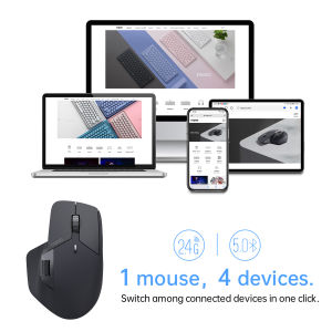 Rapoo | Rapoo MT760L/MT760M Multi-mode Rechargeable Wireless Mouse Ergonomic 4000 DPI Support Up to 4 Devices Bluetooth Mouse