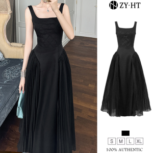 ZYHT ชุดเดรสผู้หญิงชุดสีดำชุดเดรสทรงเอชุดเดรสใส่ไปทำงานชุดเดรสซาตินชุดเดรสแต่งงานหรูหราชุดเดรสปาร์ตี้ชุดราตรี9831