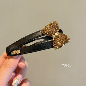 Elegant Water Diamond BB Clip Hair Tie Side Brain Front Bangs Clip High End Feeling Fresh out Korean Style Fabric Hair Accessories