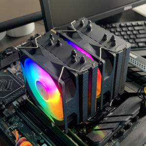 CPU Air-cooled Cooler 6 Heatpipes สีดํา RGB PC หม้อน้ําสําหรับ Intel LGA 1150 1151 1156 1366 1200 1700 2011 AM3 AM4 AM5 Ventilador