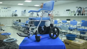 Portable Shower Chair For Elder Patient Disabled Limited Mobility Folding Potty Wheelchair