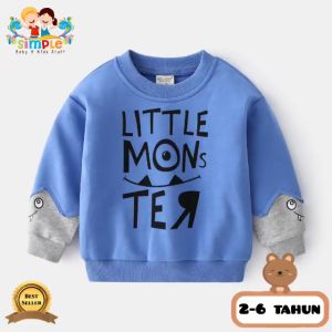Sweater Anak Laki-laki Import Motif Monster Size 2-6Thn