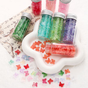 10 phụ kiện hạt hình con bướm thủy tinh nhiều màu 11x95mm để làm bông tai trang sức vòng cổ vòng tay tự làm