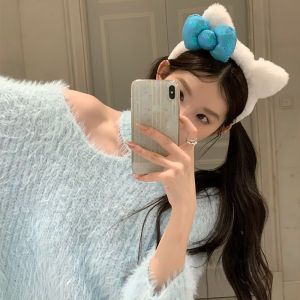 Disney Tom And Jerry Plush Hairband Womens Photo Shoot Hair Accessory Face Wash Tie Hair Clip Headwear Fresh out Fashion