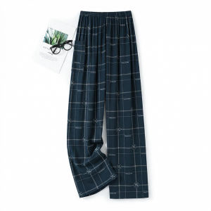 KASIHAN | Thin Cotton Blend Checkered Sleep Pants