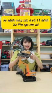 Đồ Chơi Xe Máy Xúc 6 Kênh Điều Khiển Từ Xa Loại Sạc Pin Có Gầu Sắt