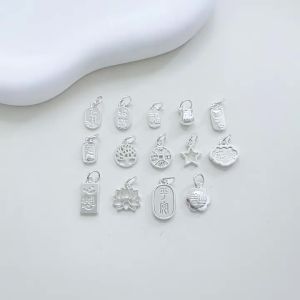 Mặt Dây Chuyền Bạc Thủ Công DIY Móc Khóa Trang Sức Vòng Tay Vòng Cổ Vật Liệu Phụ Kiện Trang Sức May Mắn Thành Công
