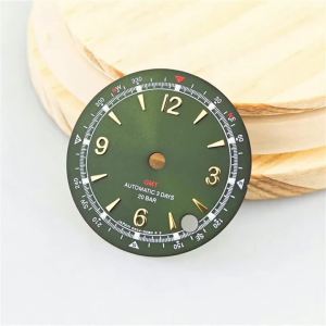 Mặt Số Đồng Hồ Green Lume 28.5mm Dành Cho Máy Tự Động NH35/36/4R/6R/7S Kiểu Phi Công Ả Rập Vỏ Alpinist Phụ Kiện Độ Chế Mặt Số Phát Quang.