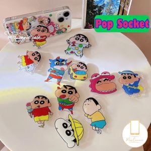 MissConnie Cute Cartoon Anime Funny Crayon Shin-chan Strawberry Bear Duck Phone Grip Cellphone Accessories Mobile Bracket Korea Kawaii Griptok Universal Scalable Phone Stand Holder Kickstand