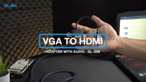 VGA + Audio TO HDMI สายแปลง สัญญาณ ต่อเสียงเพิ่มได้ - GLINK GL-009 FULL HD 1080P