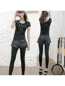 กางเกงโยคะสปอร์ตแห้งเร็วเอวสูงสำหรับผู้หญิง กางเกงโยคะสองชิ้นปลอมสำหรับวิ่งและออกกำลังกาย กางเกงโยคะทรงสลิมฟิต กางเกงโยคะสำหรับผู้หญิง