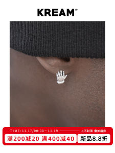 Hoa Tai Kiểu Đinh Tay Bạc Nguyên Chất Kream S925 Hand Earrings Nam Hiphop Nữ Cùng Kiểu Instagram