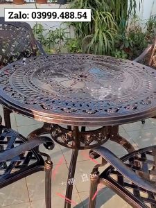 Bộ bàn ghế sân vườn ngoài trời HCN Bộ bàn ghế ban công ngoài trời nhôm đúc Bàn ghế ngoài trời - BO30