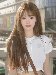 Womens Full Head Cover Style Natural Black Long Straight Lolita Linen Brown Long Hair Simulation Real Human Hair Wig