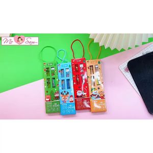 Set dụng cụ học tập chủ đề giáng sinh 4 chi tiết có hộp tẩy bút chì thước kẻ cho bé Thế Vinh Store