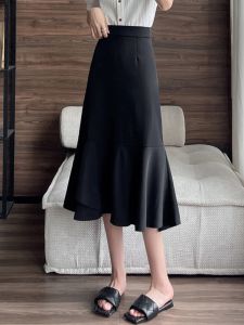 กระโปรงทรงเอเอวสูงทรงหางปลา กระโปรงทรงเอเข้ารูปผ้าโพลีเอสเตอร์ กระโปรงทรงเอเอวสูงสำหรับผู้หญิง กระโปรงทรงเอเข้ารูป กระโปรงทรงเอเข้ารูป