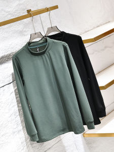 Áo Thun Nam Tay Dài Cổ Cao Màu Trơn Thời Trang Mùa Đông Thoải Mái Thoáng Khí Phong Cách Đường Phố Thường Ngày Chất Liệu Cotton